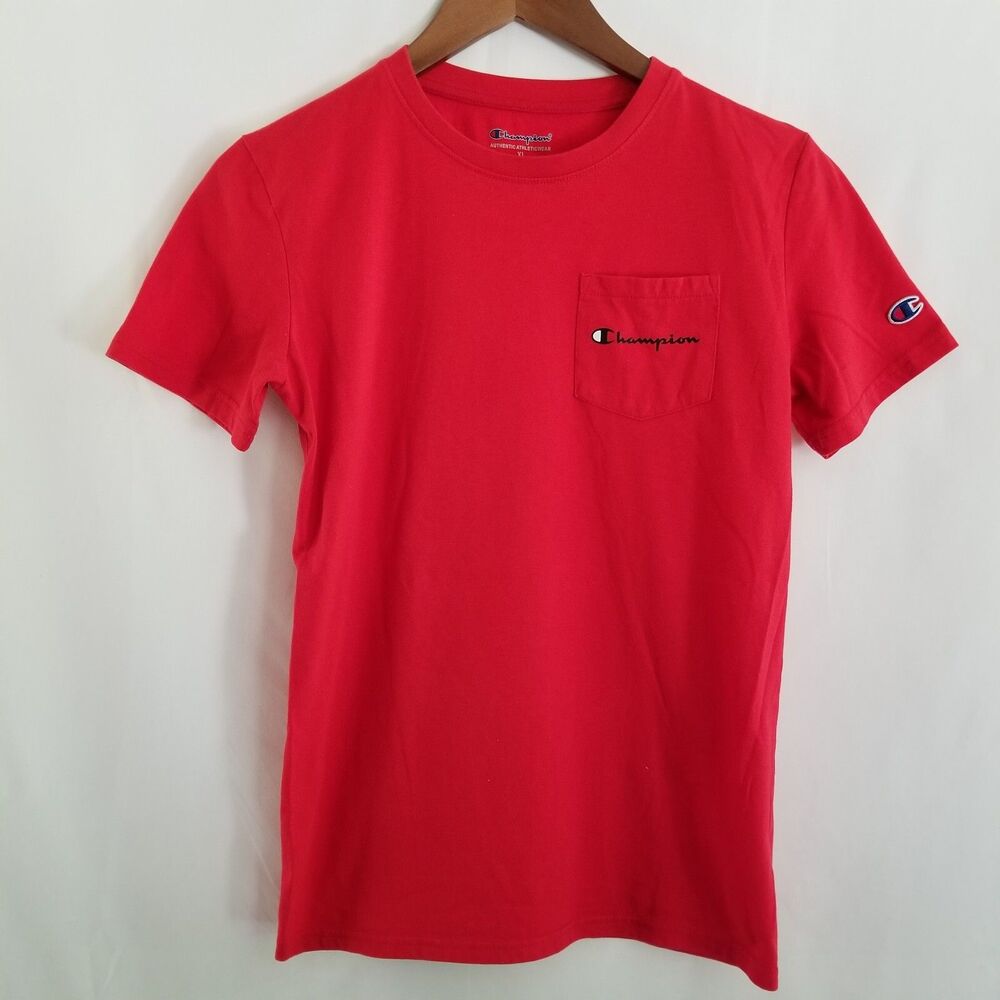 Champion T-Shirt Boys Red Short Sleeve Tee Size XL